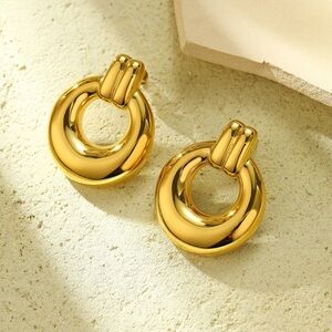 24K Gold Plated Statement Earrings*Gold Circle Knot Earrings*Elodie Earrings